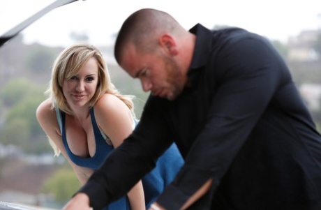 Busty chick Brett Rossi ends of with cum on her tits after a massage and fuck 20858407
