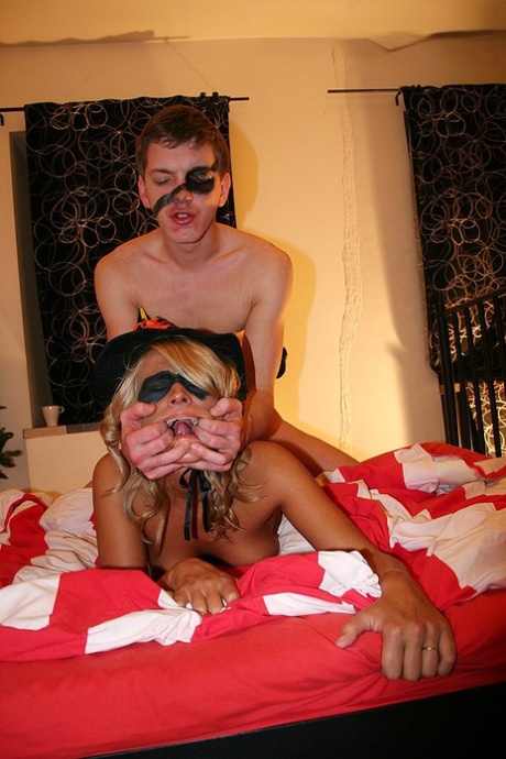 College students participate in group sex during a Halloween party 63224282