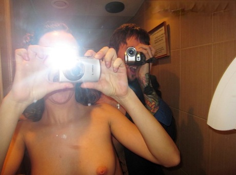 Horny couple make a homemade sex tape while fucking in the bathroom 70944151