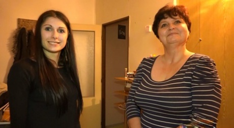 Young brunette engages in lesbian sex with mature plumper Brigita 65708359