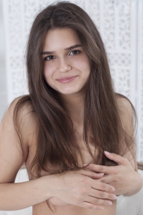 Young first timer Smurfochka stands totally naked after undressing 42538655