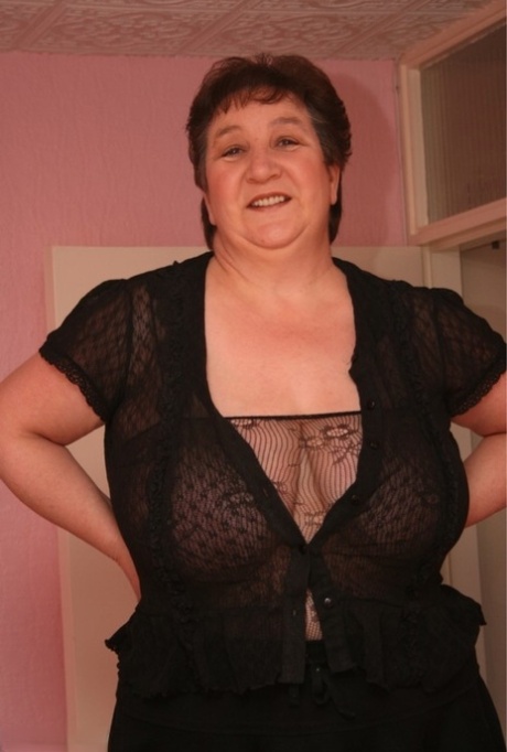 Older BBW Kinky Carol models a sheer bodystocking during solo action 27367078