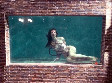 Restrained white girl Spring is submerged in a tank of water while naked 10288168
