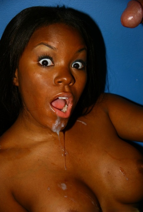 Black girl Candice Nicole sucks off a white cock through a gloryhole 28331911