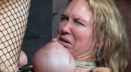 Blonde chick has her naked ass caned before strapon anal during lezdom games 77691128