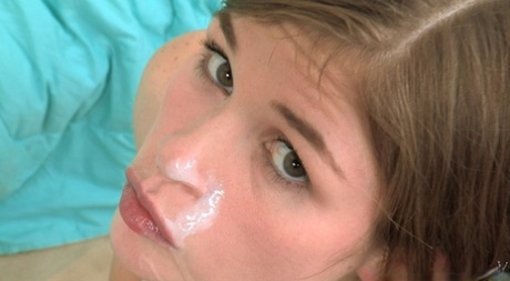 Fully clothed schoolgirl Lara Brookes gets the flavor of tasty sperm 72595410