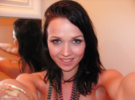 Barely legal teen Ally Styles showing off tits and panties at home in bedroom 97292631