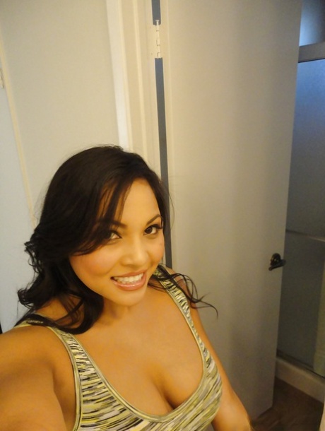 Brunette chick Adriana Luna taking nude selfies in mirror while undressing 99265464