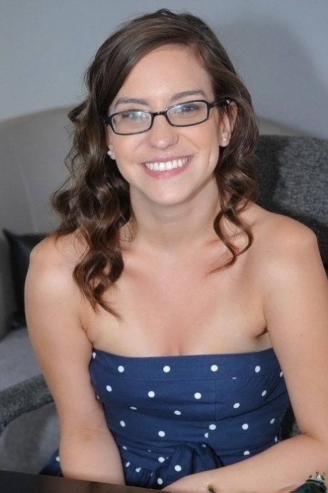 Frisky brunette amateur in glasses Alexa Amore revealing her goods 59727671