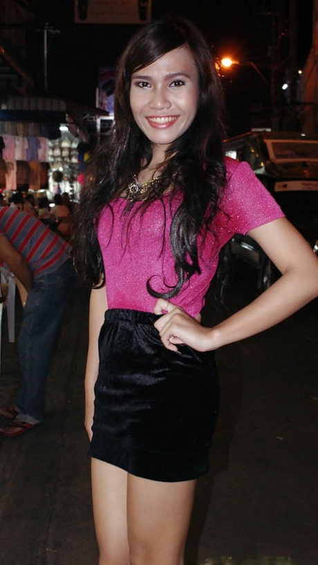 Big tit Thai shemale Candids going out to town and posing in dresses 85010688